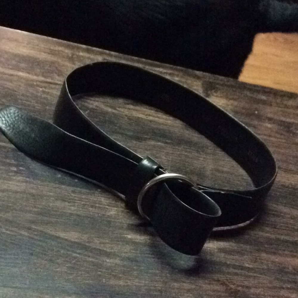 Black leather belt
